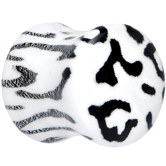 Leopard Print Glow in the Dark Saddle Plug 0G to 1 Inch