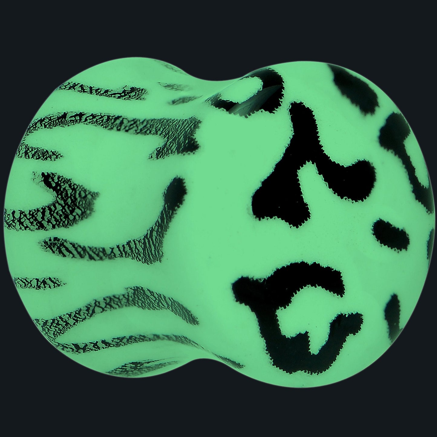 Leopard Print Glow in the Dark Saddle Plug 0G to 1 Inch