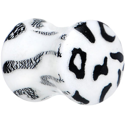 Leopard Print Glow in the Dark Saddle Plug 0G to 1 Inch