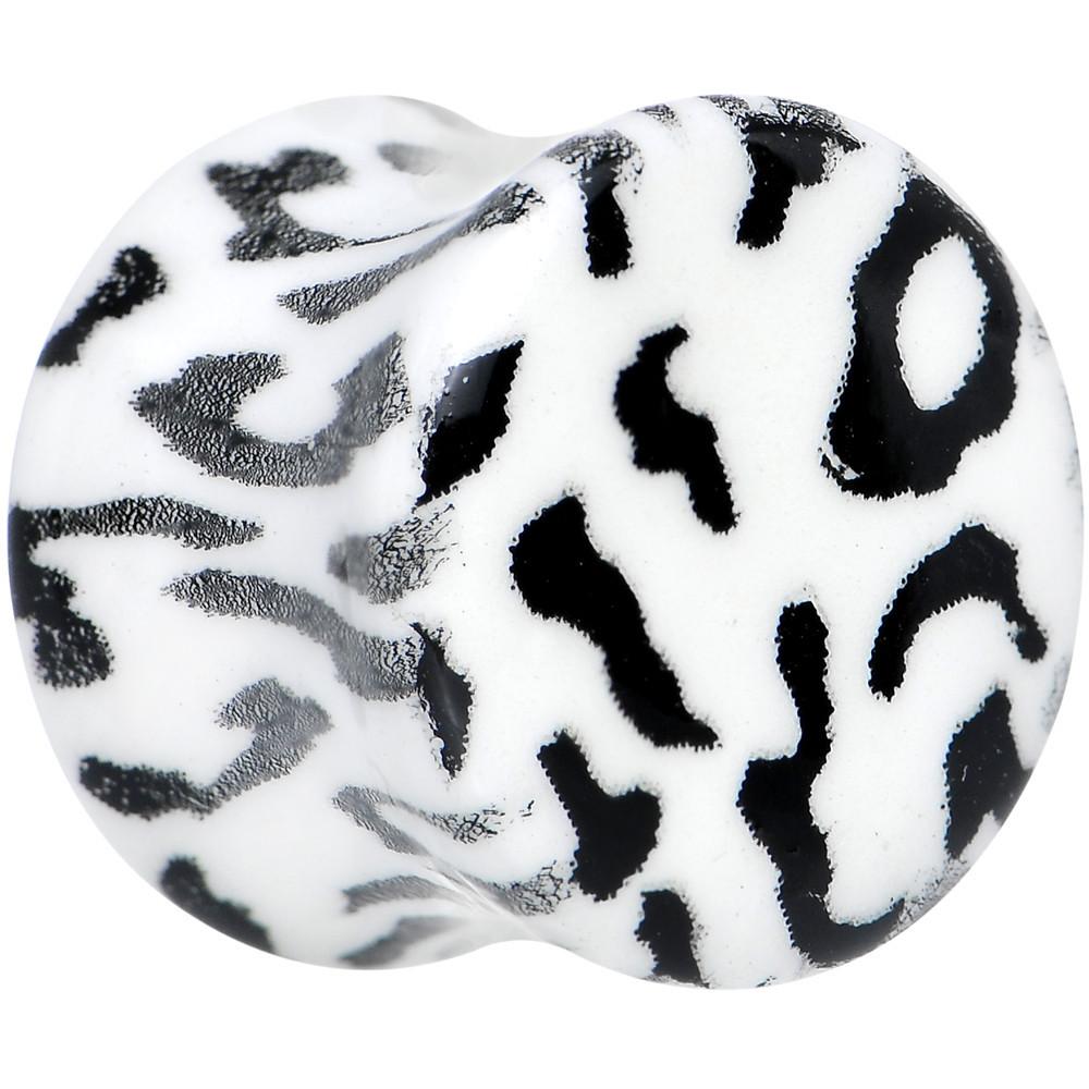 Leopard Print Glow in the Dark Saddle Plug 0G to 1 Inch