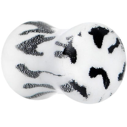 Leopard Print Glow in the Dark Saddle Plug 0G to 1 Inch