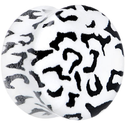 Leopard Print Glow in the Dark Saddle Plug 0G to 1 Inch