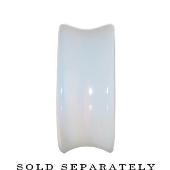 9/16 Concave Pear Moonstone Natural  Stone Plug