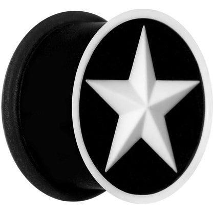 5/8 Black White Star Silicone Plug