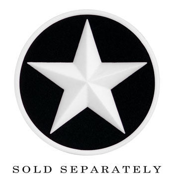 5/8 Black White Star Silicone Plug