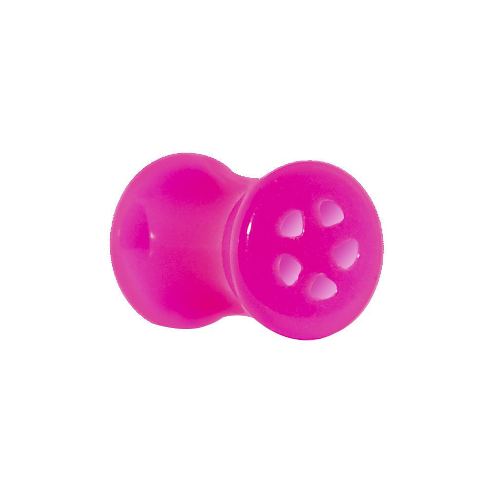 Acrylic Neon Pink Star Tunnel Plug 2G to 20mm