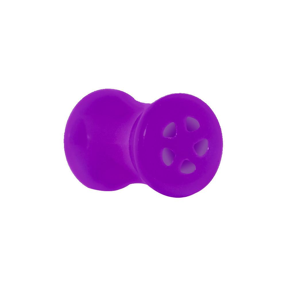 Acrylic Neon Purple Star Tunnel Plug 2G to 20mm
