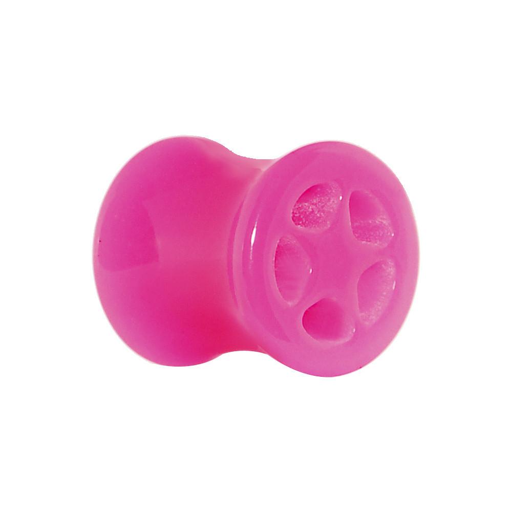 Acrylic Neon Pink Star Tunnel Plug 2G to 20mm