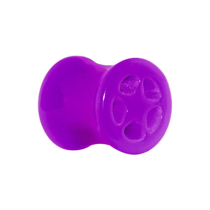 Acrylic Neon Purple Star Tunnel Plug 2G to 20mm