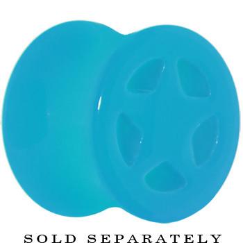 Acrylic Neon Blue Star Tunnel Plug 2G to 20mm