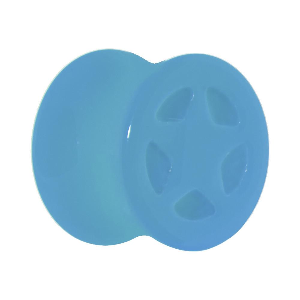 Acrylic Neon Blue Star Tunnel Plug 2G to 20mm