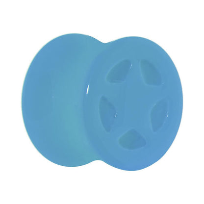 Acrylic Neon Blue Star Tunnel Plug 2G to 20mm
