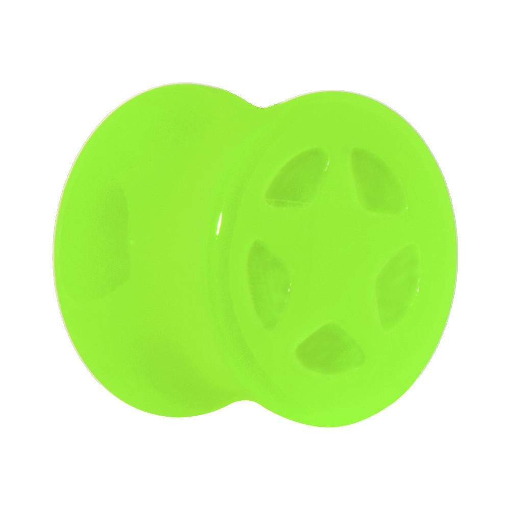 Acrylic Neon Green Star Tunnel Plug 2G to 20mm