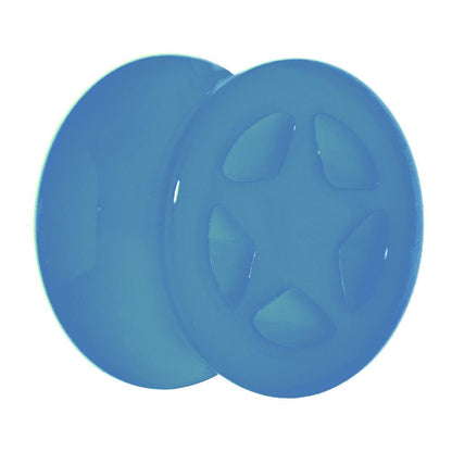 Acrylic Neon Blue Star Tunnel Plug 2G to 20mm
