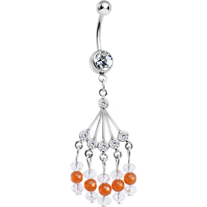 Clear Gem Natasha Chandelier Belly Ring