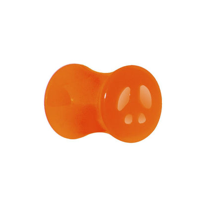 Acrylic Neon Orange Peace Sign Tunnel Plug 2G to 20mm