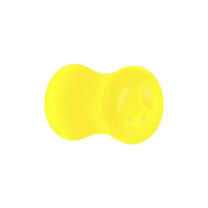 Acrylic Neon Yellow Peace Sign Tunnel Plug 2G to 20mm