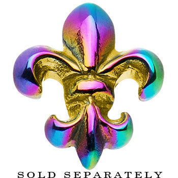 Rainbow Titanium Fleur De Lis Cheater Plug
