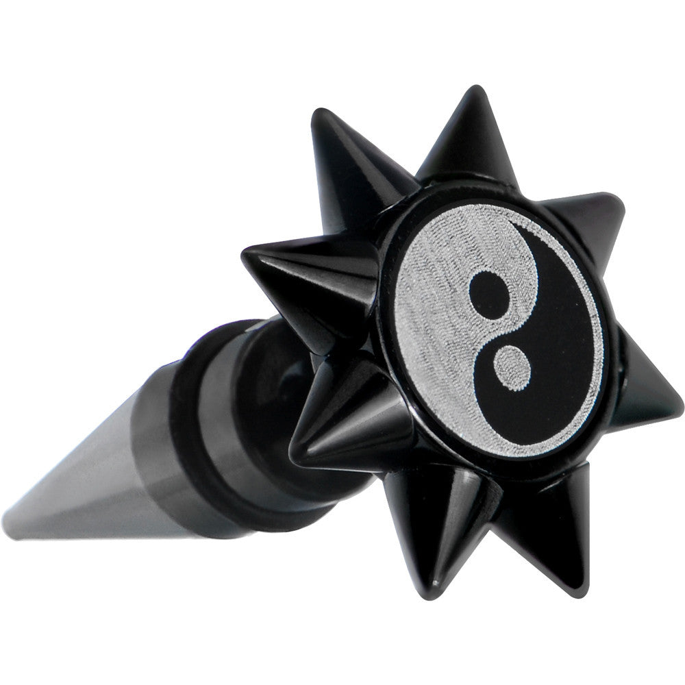 0G Yin Yang Spiked Logo Fake Taper Ear Plug