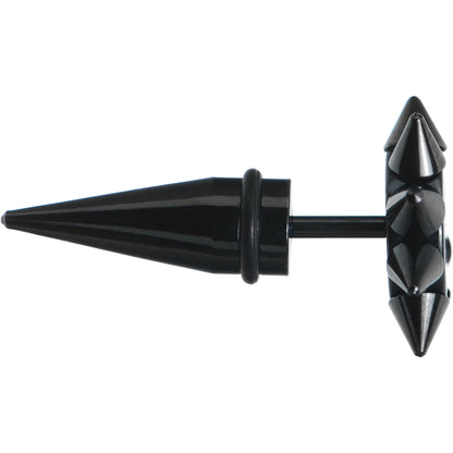 0G Biohazard Spiked Logo Fake Taper Ear Plug