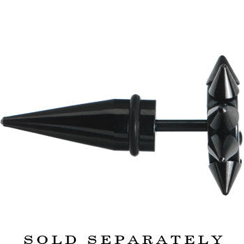 0G Biohazard Spiked Logo Fake Taper Ear Plug