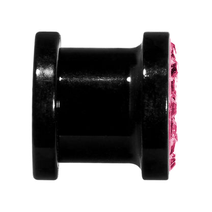 0G Pink Ferido Crystal Acrylic Screw Fit Tunnel