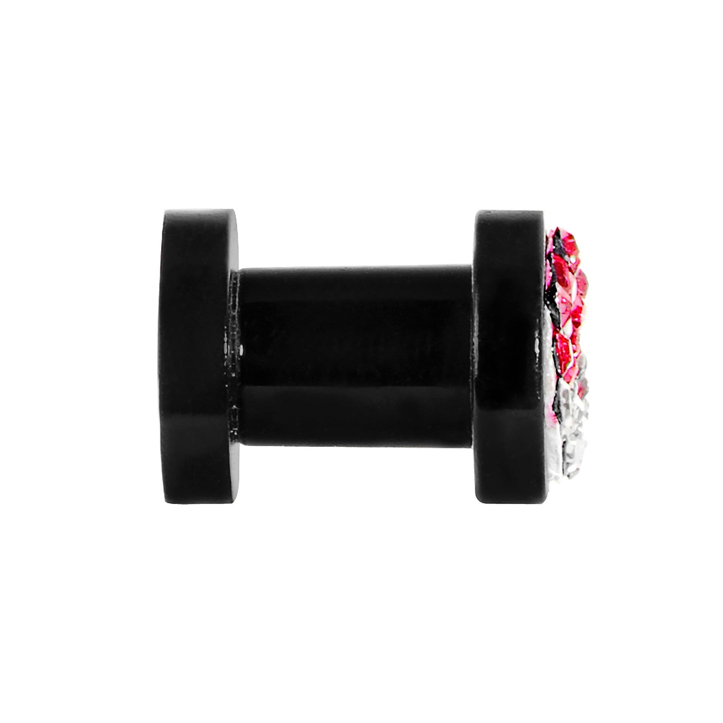 4G Pink Crystal Ferido Yin Yang Acrylic Screw Fit Tunnel