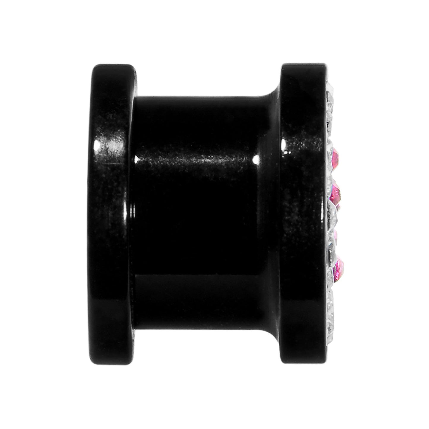 00G Pink Star Ferido Crystal Acrylic Screw Fit Tunnel