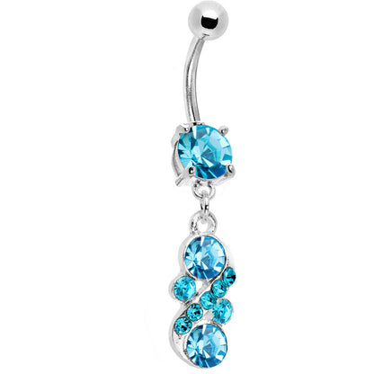 Aqua CZ Glamorous Drop Belly Ring