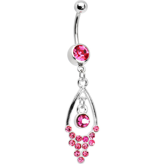 Pink Gem Bold Glam Chandelier Belly Ring