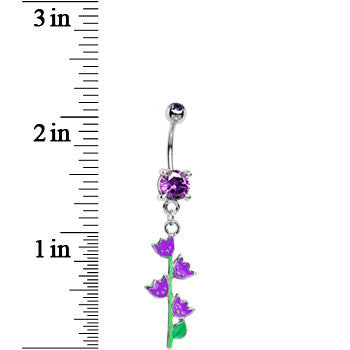 Tanzanite Cubic Zirconia Tulips Flower Belly Ring