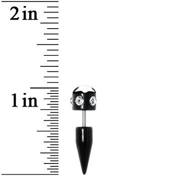 Black White Star Gem Fake Taper Ear Plug