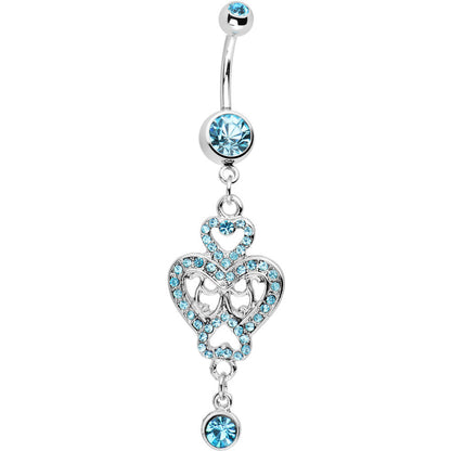 Aqua Gem Affair of the Heart Belly Ring