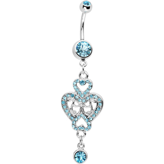 Aqua Gem Affair of the Heart Belly Ring