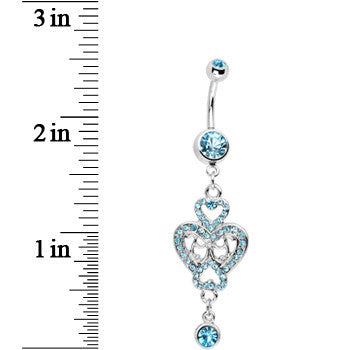 Aqua Gem Affair of the Heart Belly Ring