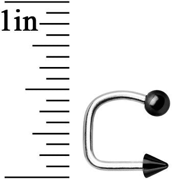 Black Titanium Ball Spike Lippy Loop Labret