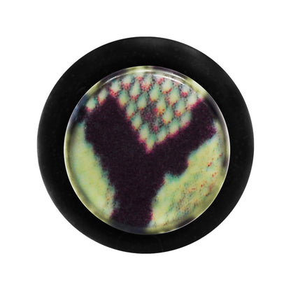 0G Green Snake Skin Acrylic Taper