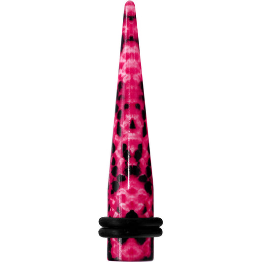 0G Pink Snake Skin Acrylic Taper