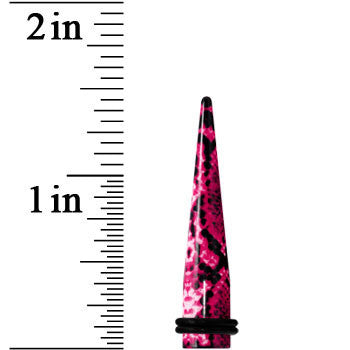 00G Pink Snake Skin Acrylic Taper