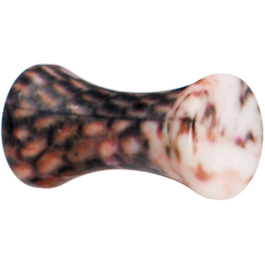 8G Blushing Snake Skin Acrylic Saddle Plug