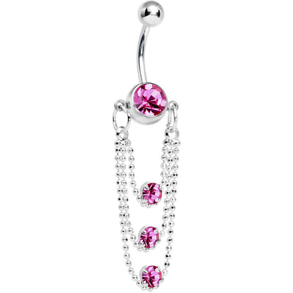 Pretty in Pink Dangle Belly Ring