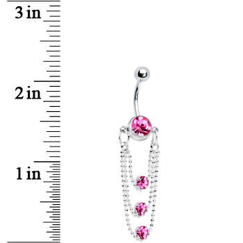 Pretty in Pink Dangle Belly Ring