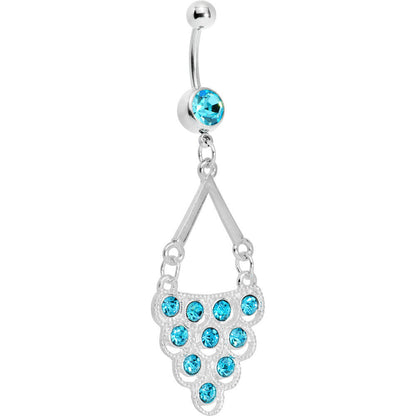 Aqua Gem Lavish Lace Cascade Dangle Belly Ring