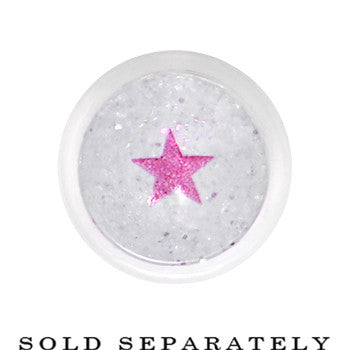 4G Clear Acrylic Glitter Purple Star Confetti Taper