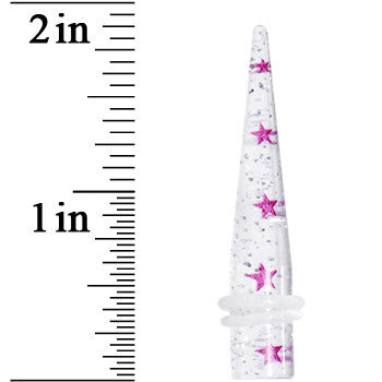 0G Clear Acrylic Glitter Purple Star Confetti Taper