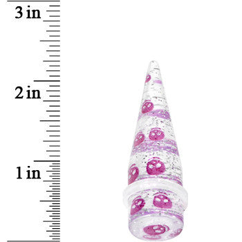 5/8 Clear Acrylic Glitter Purple Skull Confetti Taper