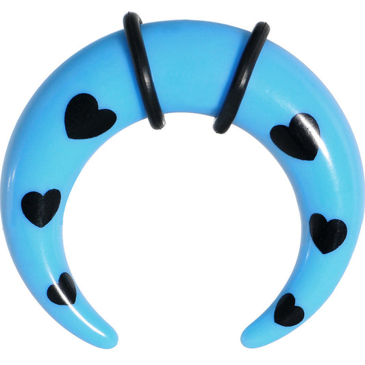 00G Sky Blue Acrylic Black Hearts Buffalo Taper