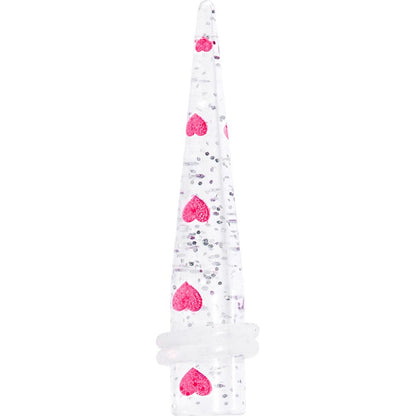 Clear Acrylic Glitter Pink Heart Confetti Taper 8G to 16mm