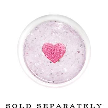 Clear Acrylic Glitter Pink Heart Confetti Taper 8G to 16mm