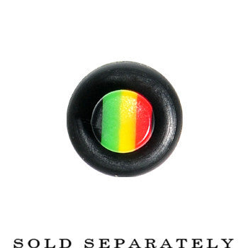 6G Acrylic Rasta Stripes Straight Taper